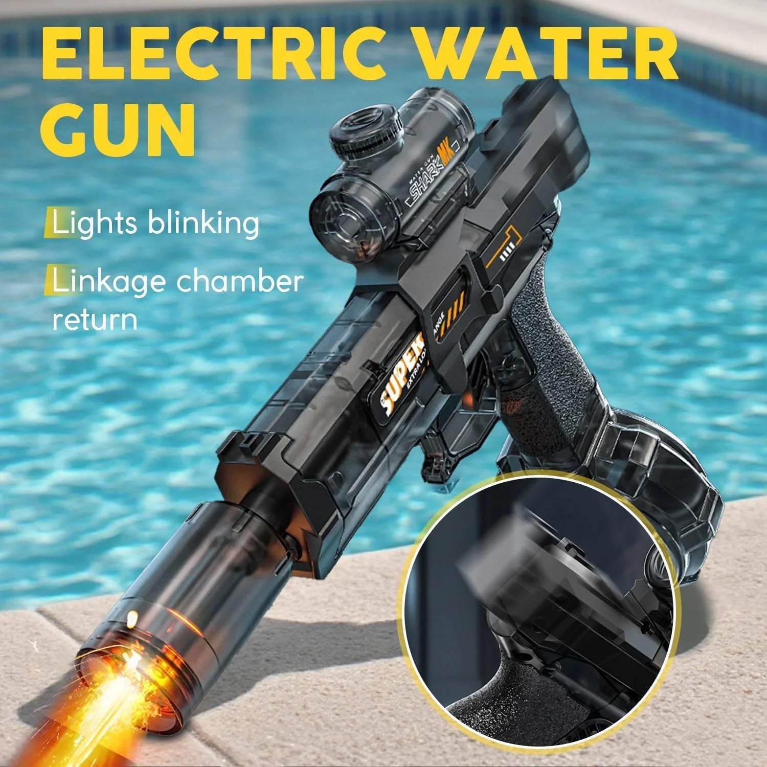 Electric Water Gun,Full Automatic Electric Squirt Gun, 28-32 FT Range, Water Blaster,Water Playing Toys for Outdoor