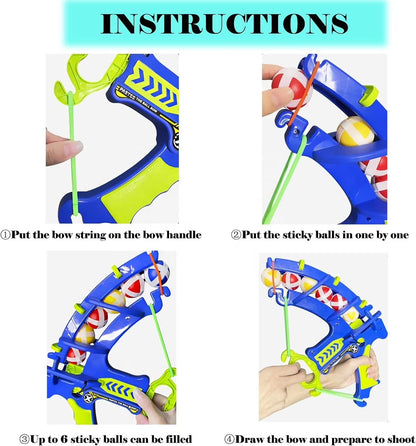 Kids' Bows with 16 Ball for Ages 4-6 Youth Sticky Ball Archery Toy, Perfect for Gifts