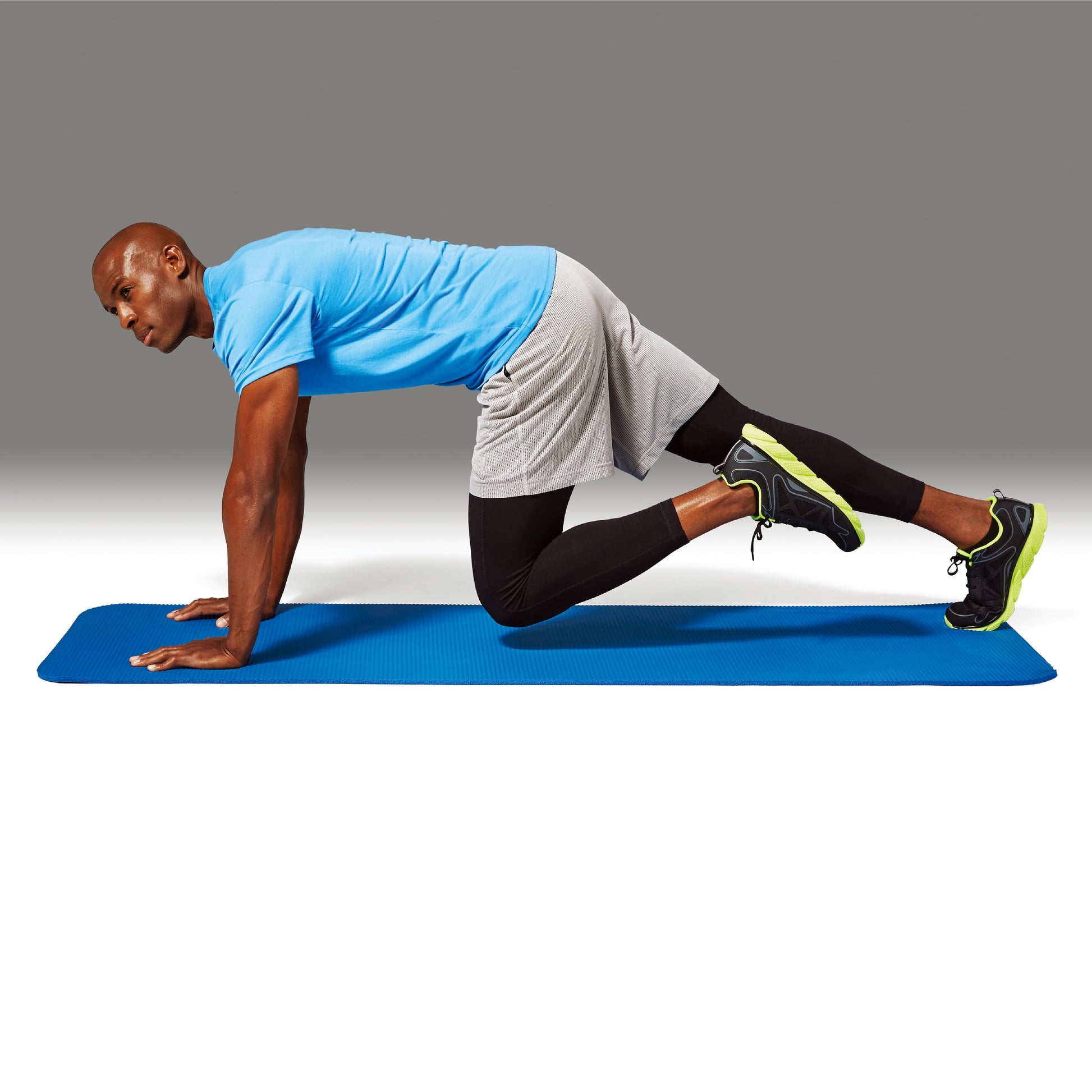 Fitness Mat, 10Mm, 72 In x 24 In, Blue Color, NBR Foam