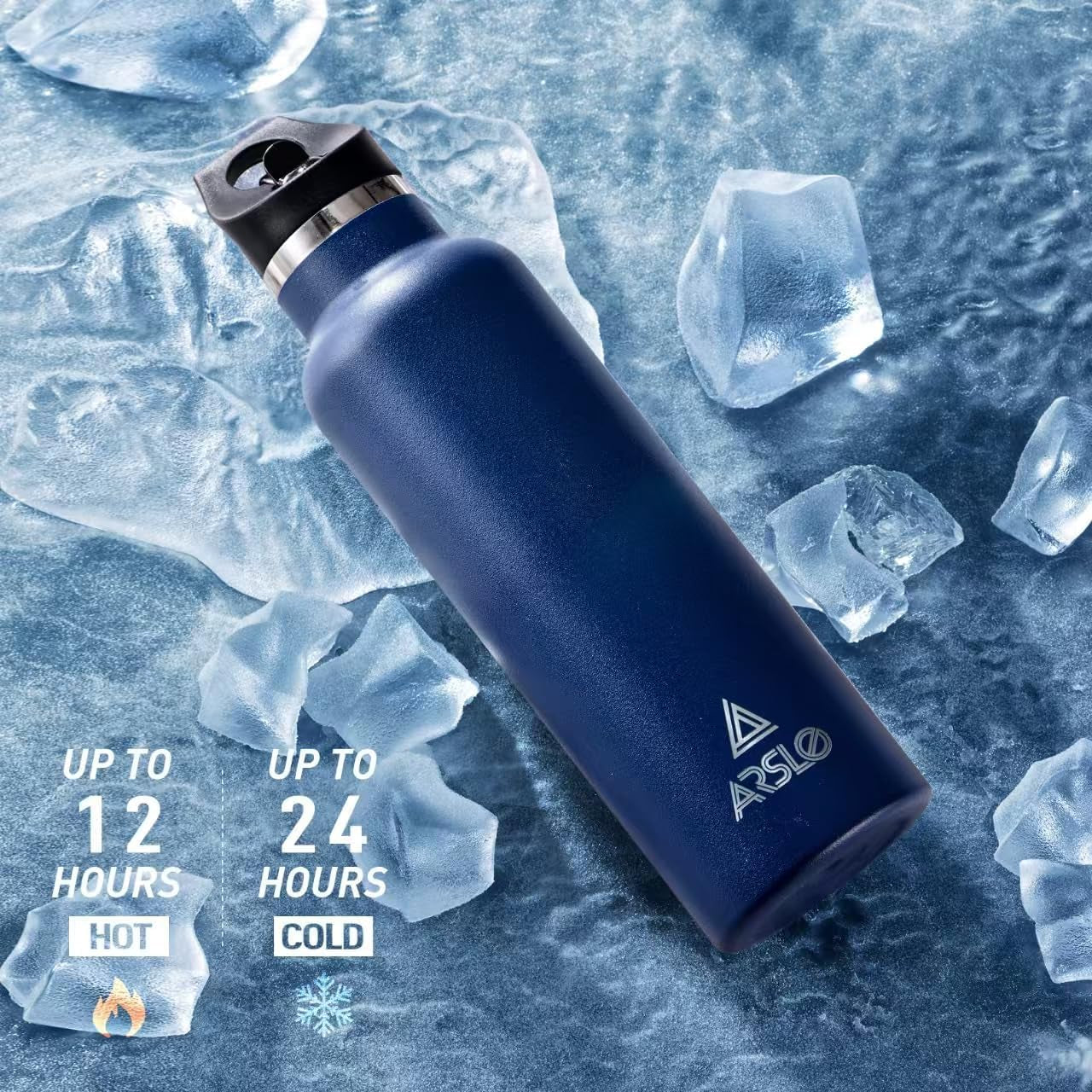 Stainless Steel Double Wall Water Bottles, Vacuum Insulated Bottle, Cold for 24 Hours, Hot for 12 Hours