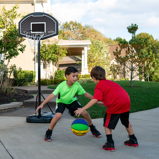 32-Zoll tragbarer Basketballkorb mit Öko-Composite-Backboard und höhenverstellbarer Teleskopstange – für draußen