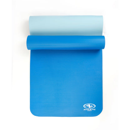 Fitness Mat, 10Mm, 72 In x 24 In, Blue Color, NBR Foam
