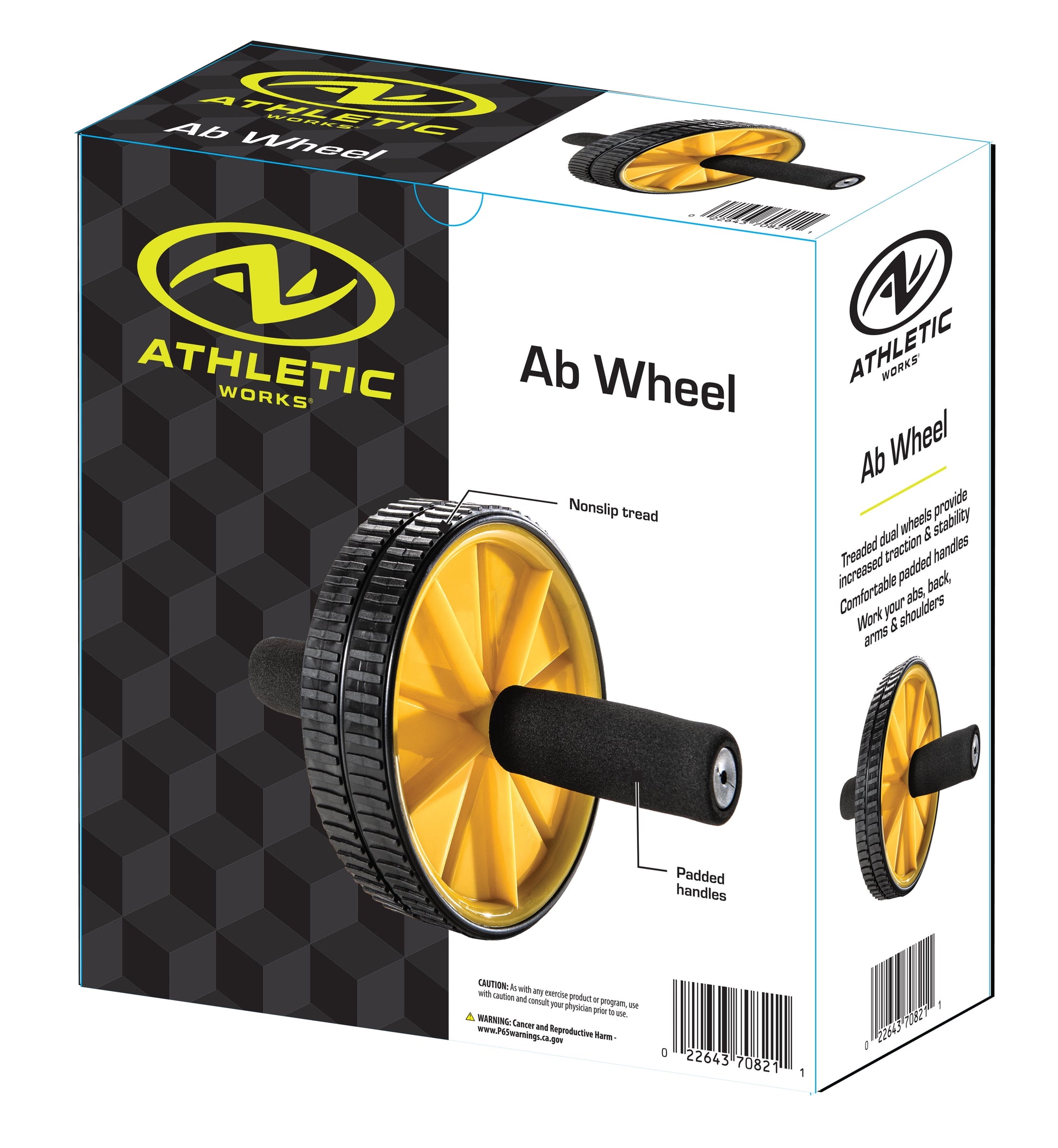 Dual Wheel, 7" Diameter, Core Strength, Abdominal Trainer