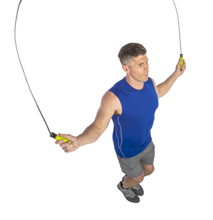 Speed Training Jump Rope with Padded Foam Grips - Adjustable 9Ft Rope, Ball Bearing Movement for Smooth Rotation