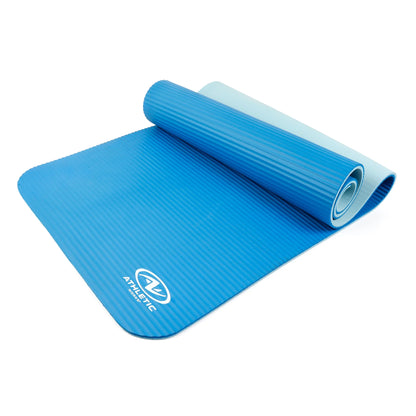 Fitness Mat, 10Mm, 72 In x 24 In, Blue Color, NBR Foam