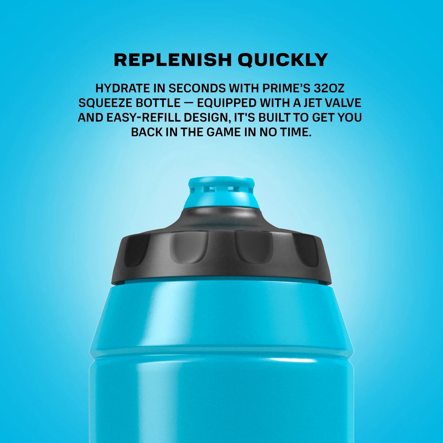 Hydration, Squeeze Sports Water Bottle, Blue, 32 Fl Oz