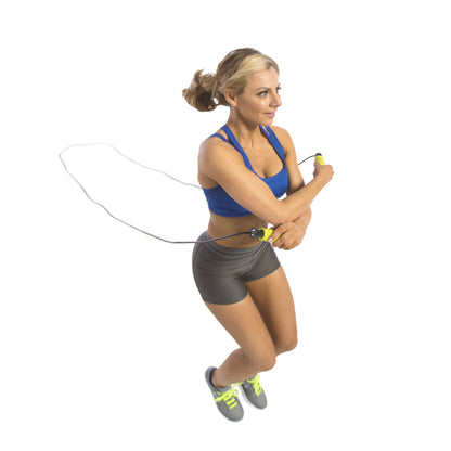 Speed Training Jump Rope with Padded Foam Grips - Adjustable 9Ft Rope, Ball Bearing Movement for Smooth Rotation
