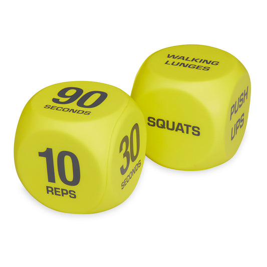 Exercise Workout Dice, Foam, 2 Count, Yellow, Adult