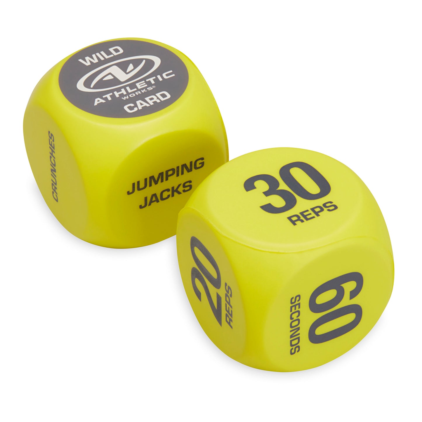 Exercise Workout Dice, Foam, 2 Count, Yellow, Adult