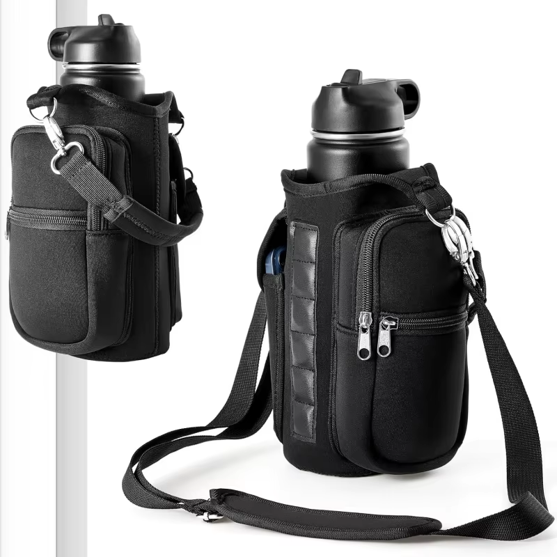 Magnetic Water Bottle Holder for Gym with a pocket for phones