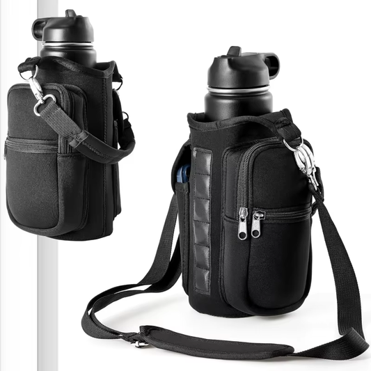 Magnetic Water Bottle Holder for Gym with a pocket for phones