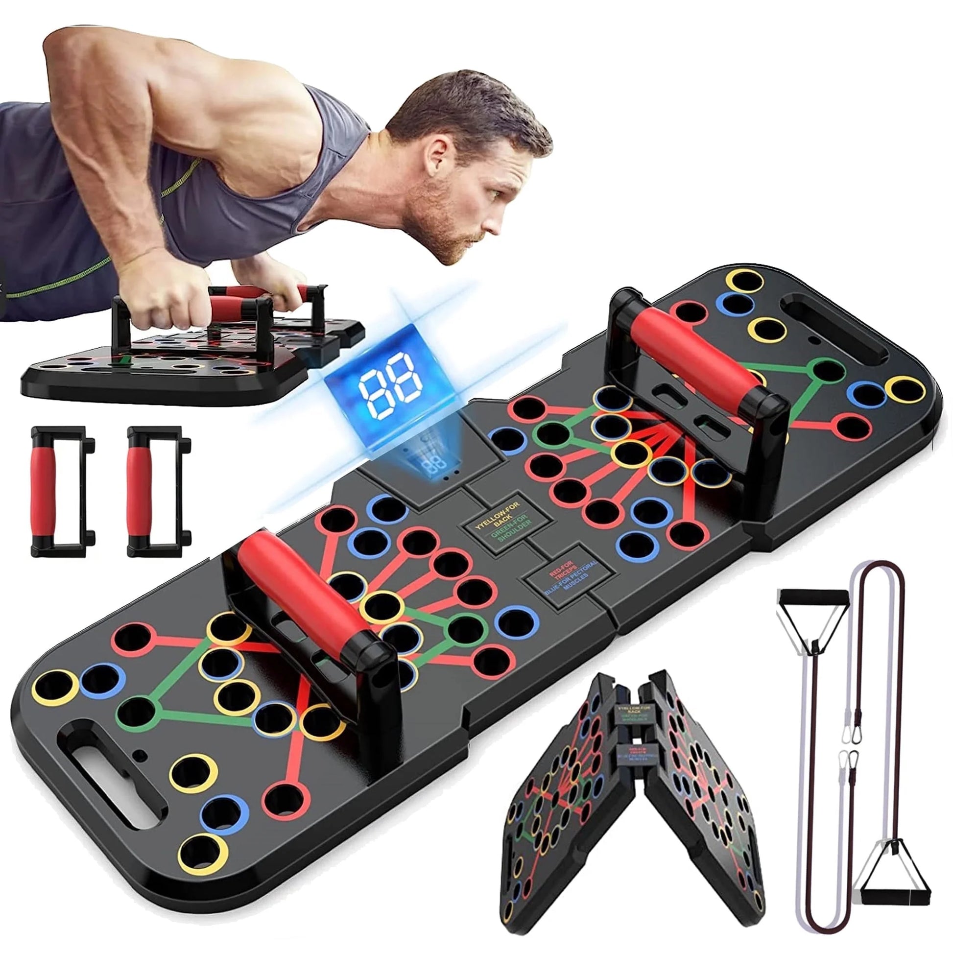 Push up Board for different positions to work on different muscles