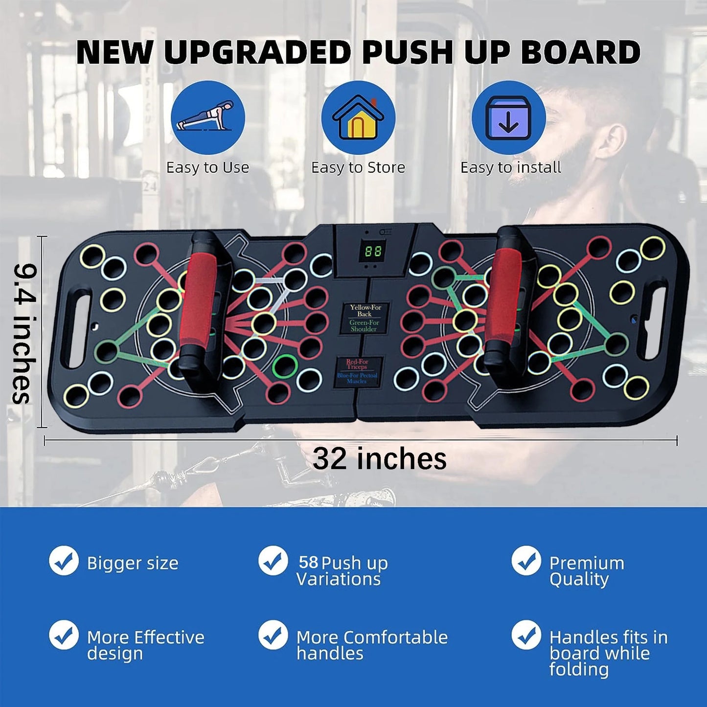 Push up Board for different positions to work on different muscles