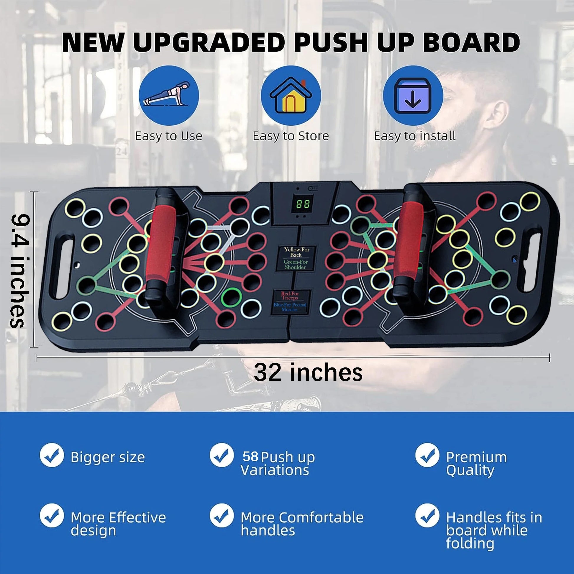Push up Board for different positions to work on different muscles