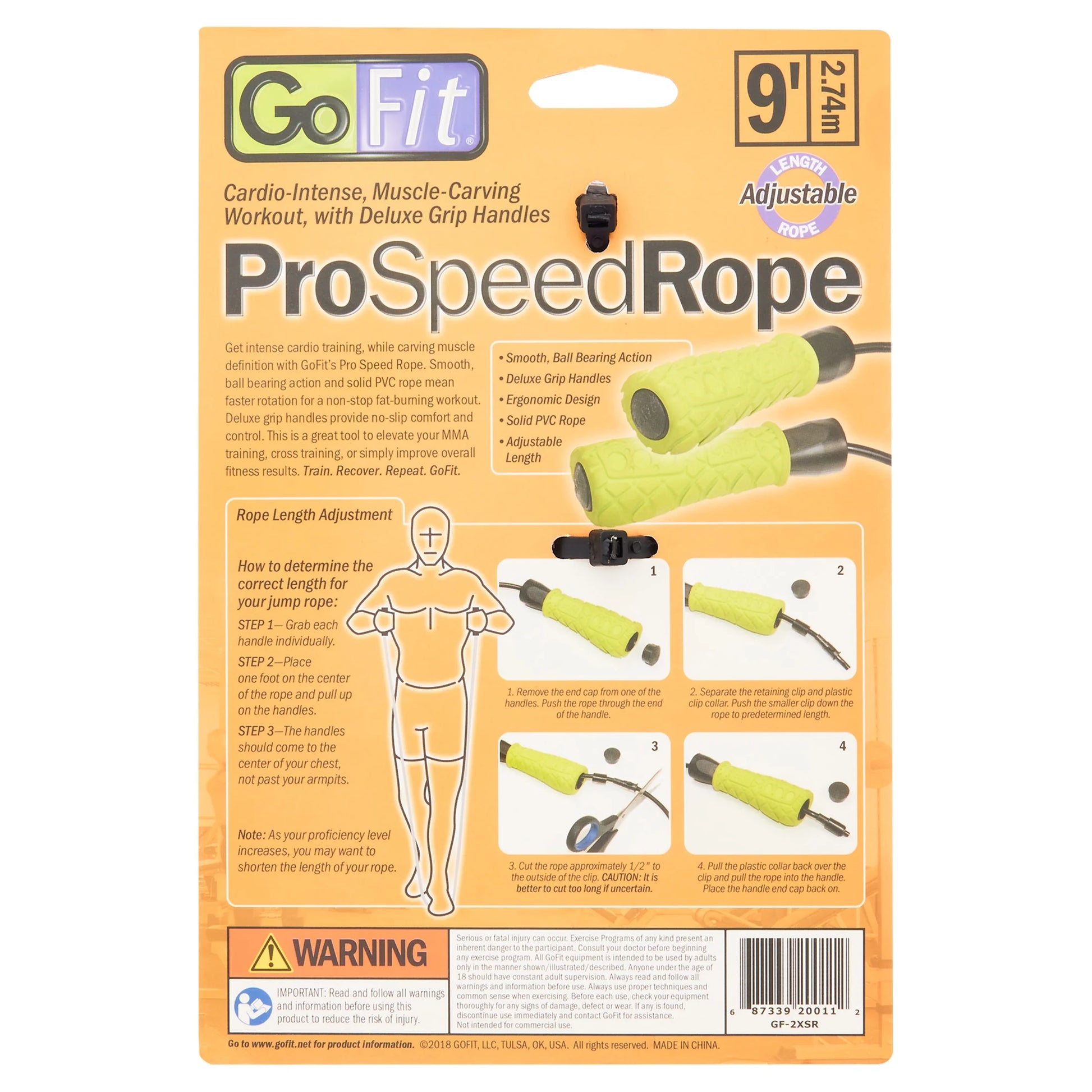 Speed Training Jump Rope with Padded Foam Grips - Adjustable 9Ft Rope, Ball Bearing Movement for Smooth Rotation