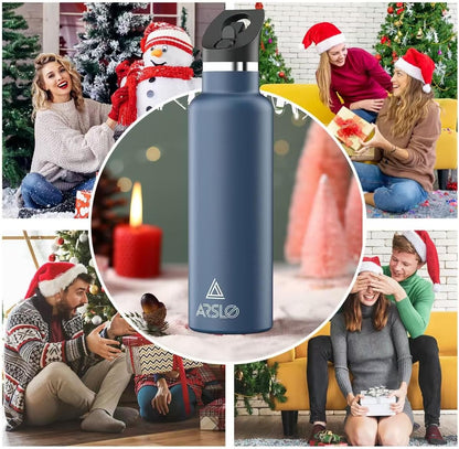 Stainless Steel Double Wall Water Bottles, Vacuum Insulated Bottle, Cold for 24 Hours, Hot for 12 Hours